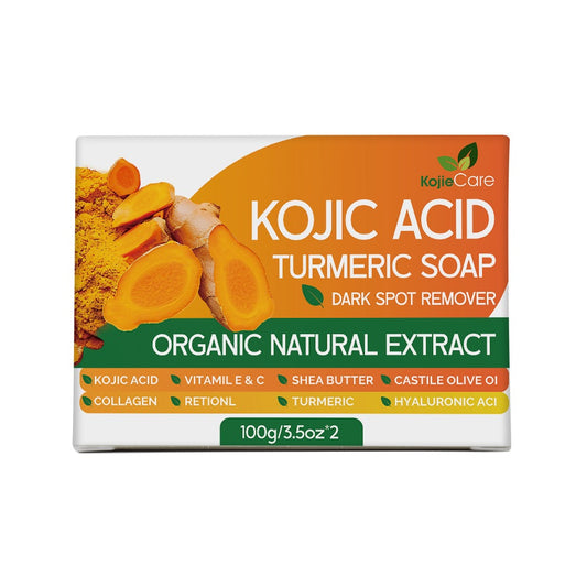 KojieCare Turmeric Kojic Acid Soap Bar – Dark Spot Corrector with Vitamin C, Retinol & Collagen – Brightening, Hydrating & Anti-Aging Face & Body Cleanser