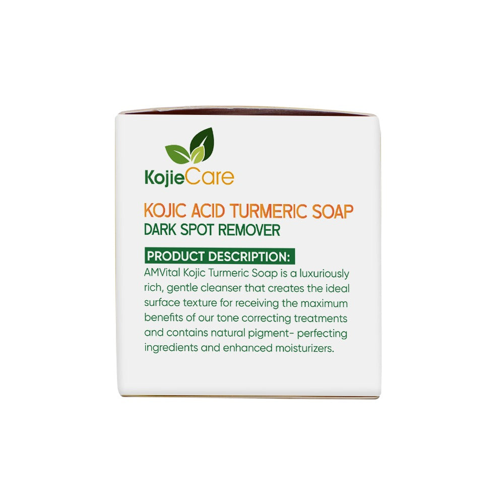 KojieCare Turmeric Kojic Acid Soap Bar – Dark Spot Corrector with Vitamin C, Retinol & Collagen – Brightening, Hydrating & Anti-Aging Face & Body Cleanser
